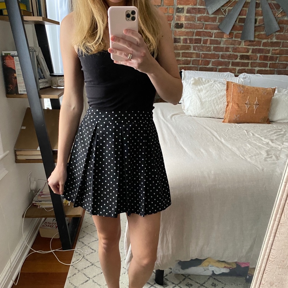 Forever 21 Pleated Polka Dot Skirt